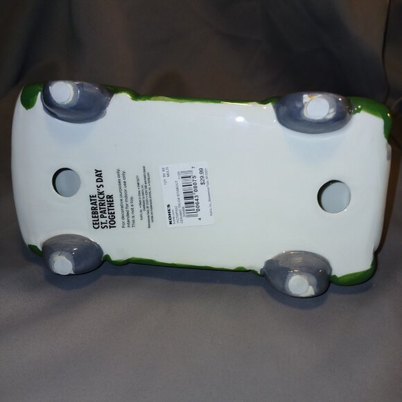 St. Patricks Day Ceramic Green Truck With Shamrocks By Kohls New with Tags Patty - Picture 5 of 16